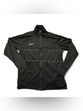 Nike Black Lightweight Full-Zip Track Jacket with White Swoosh Youth XL